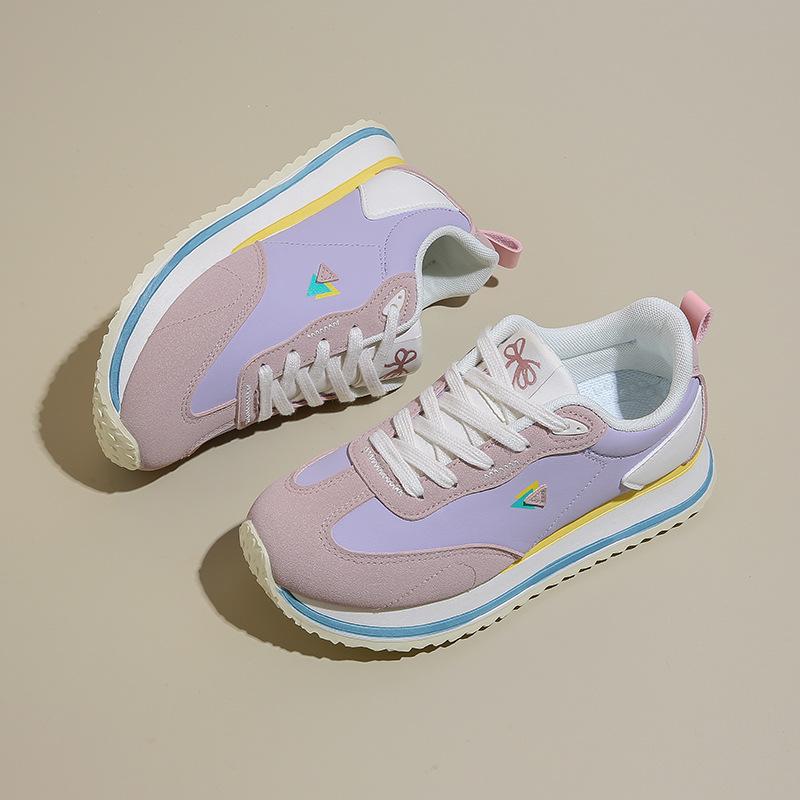 

Модные кроссовки на платформе 2024 года, модные женские повседневные спортивные туфли на шнуровке и танкетке для женщин, удобные кроссовки для путешествий, Zapatillas 40 фиолетовый