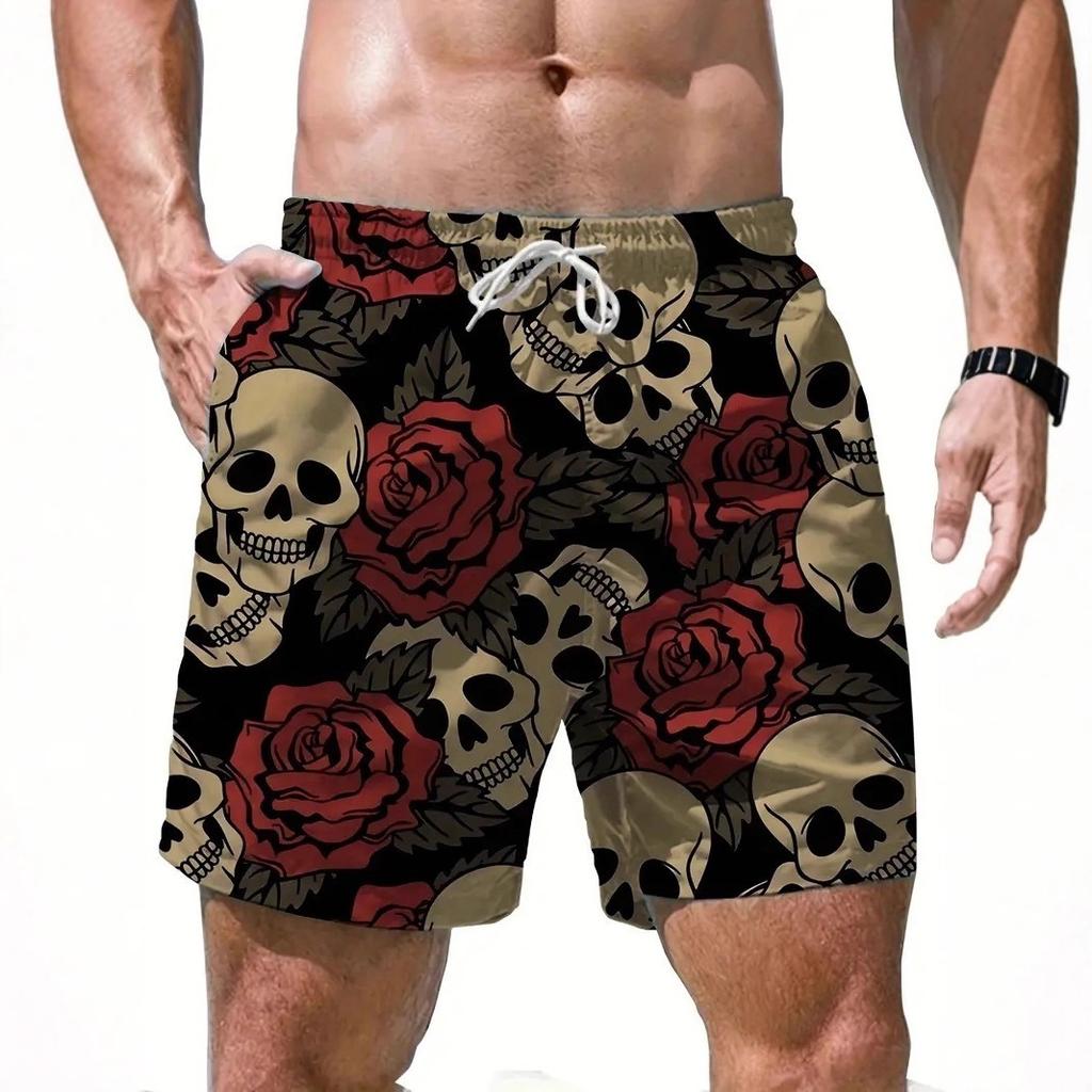 Fashionable Comfortable Plus Size Drawstring Loose Fun 3D Shorts Men Creative Colorful Summer Leisure Holiday Cool Daily Versatile Shorts