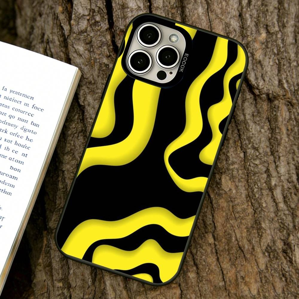 Linear form Phone Case For iPhone 17,16,15,14,13,12,11 Plus,Pro Max,XS,Colorful Silver Black Cover