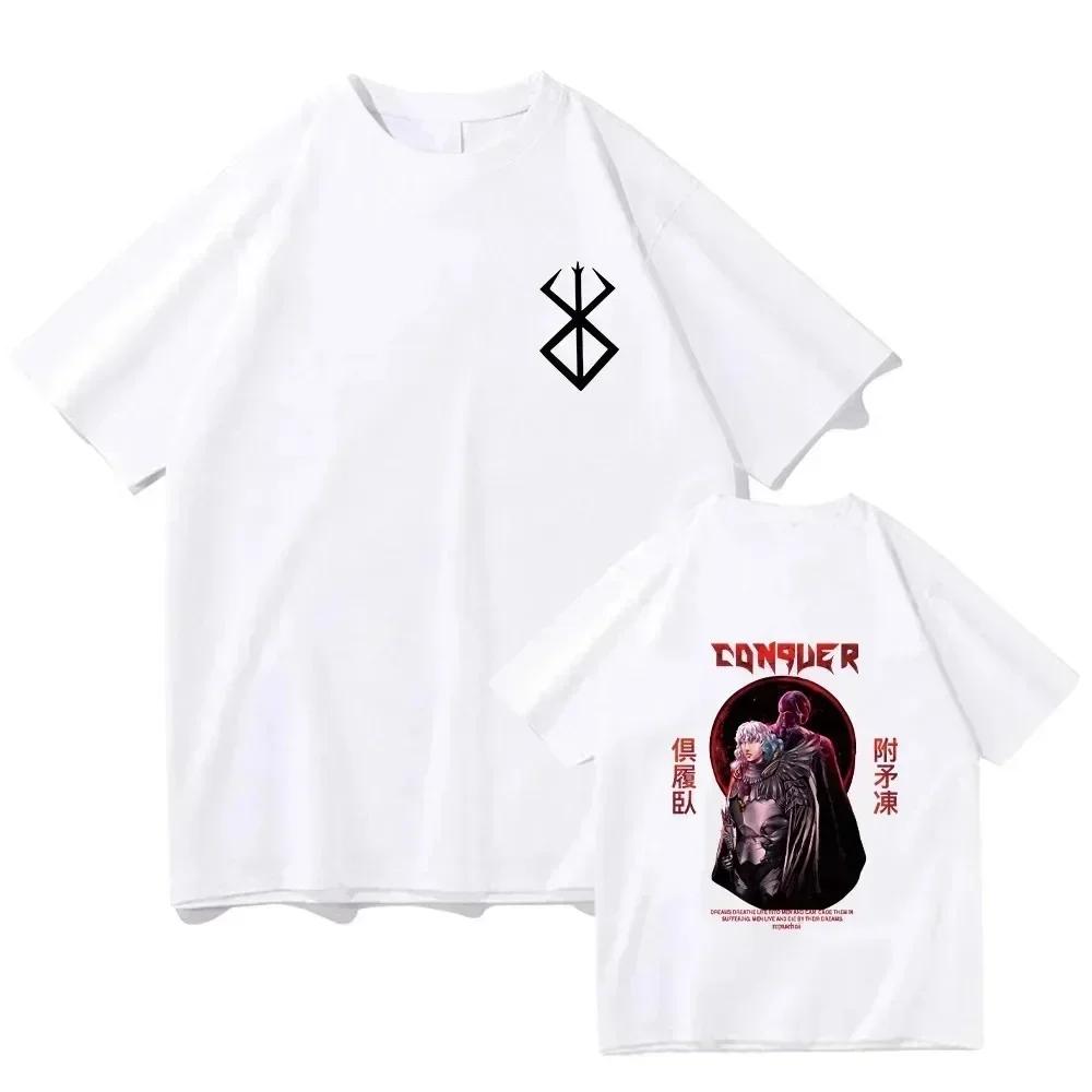 Letné Berserk pánske tričko Guts Cool Manga Japonské Anime Ženy Bavlna Harajuku Manga Hip-hop Nadrozmerné Streetwear tričko