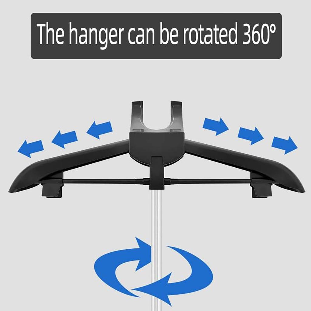 360 Degrees Rotational Ironing Board Adjustable Rods Garment Steamer Rack