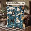Quilt Theme Throw Blanket Custom Name Text Personalized Blanket Soft Cozy Blanket for Home Sofa Bed