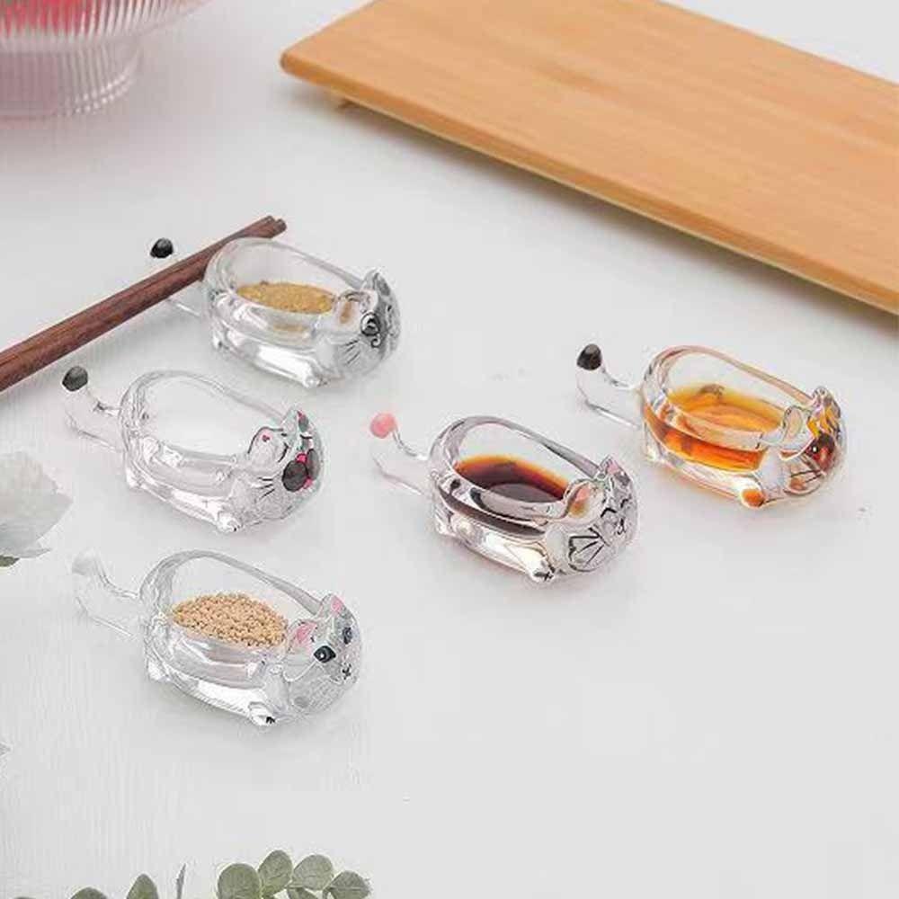 Transparent Seasoning Dipping Dish Creative Cute Sauce Dishes Glass Dipping Saucer Home Kitchen