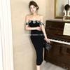 Elegant 2024 Women's Backless Slim-Fit Dress with Diamond Accents