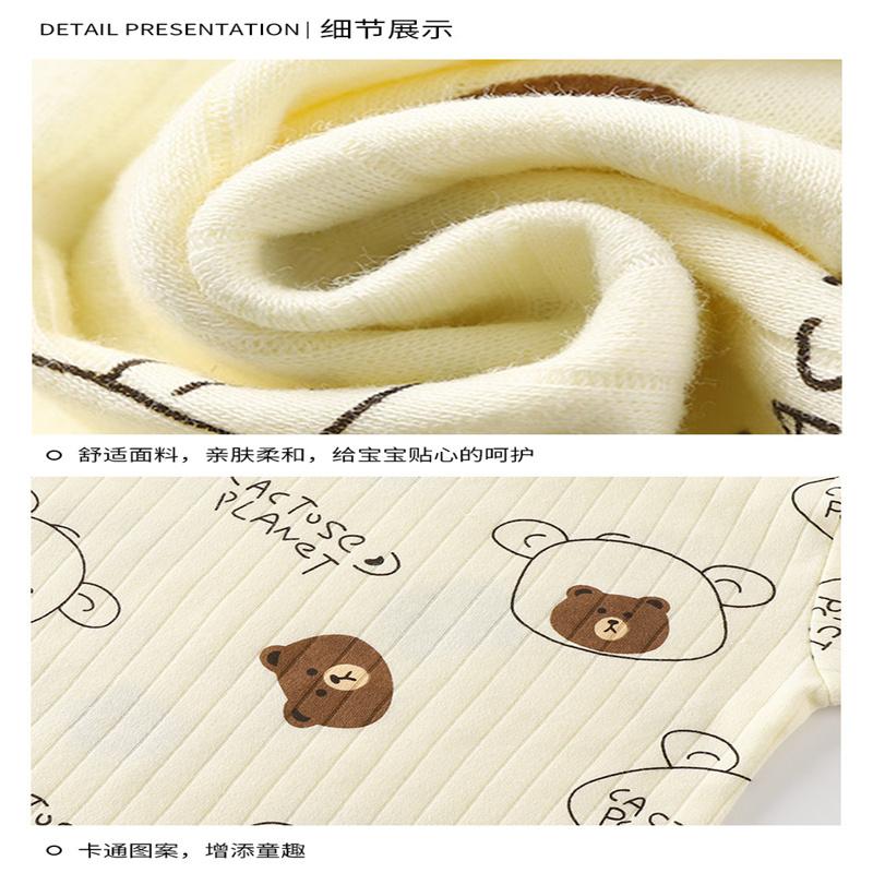 100% Baumwolle Kinder Unterwäsche Set Langarm Thermopyjama für Jungen & Mädchen Baby Loungewear Herbst/Frühling Nachtwäsche (2-8J)