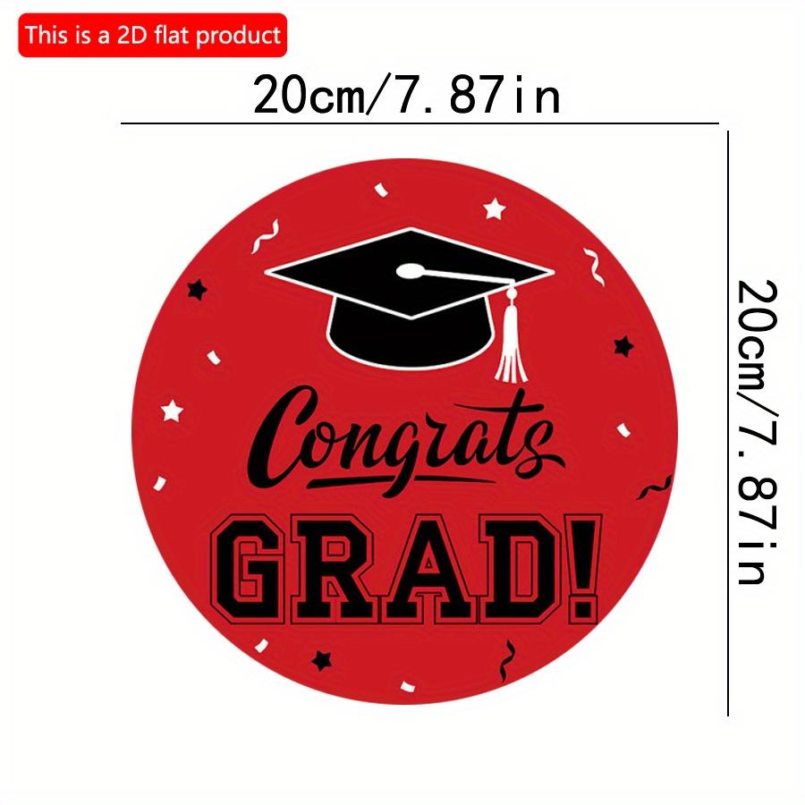 

2D плоский 20*20 см 1 шт. Черный узор для выпускного колпачка школьная вечеринка деревянный декор, хорошее качество Поздравление Выпускной Красный круглый кулон, подходит 20*20cm