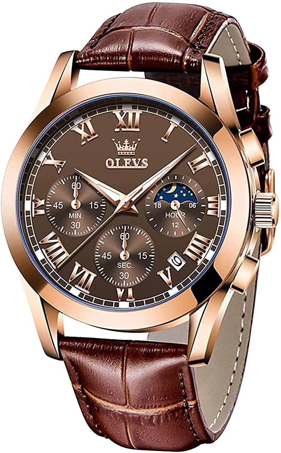 

wristwatch with date waterproof quartz suitable for study and leather popular gift Men s stopwatch, function, movement, stylish, simple, casual, work,