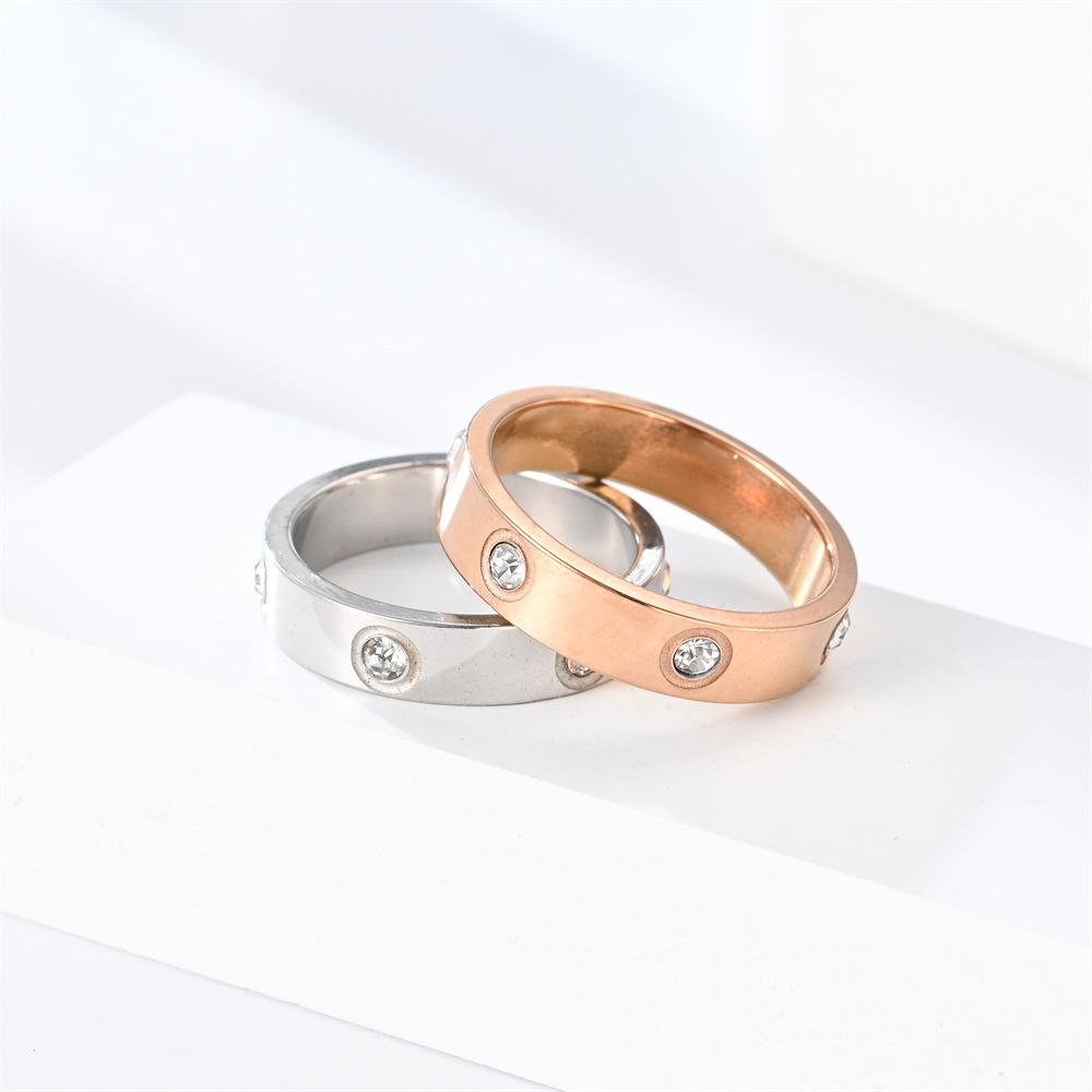 Classic Stainless Steel Diamond Ring - Unisex Jewelry Gift Size 5-11 Fashionable Accessory for Men And Women