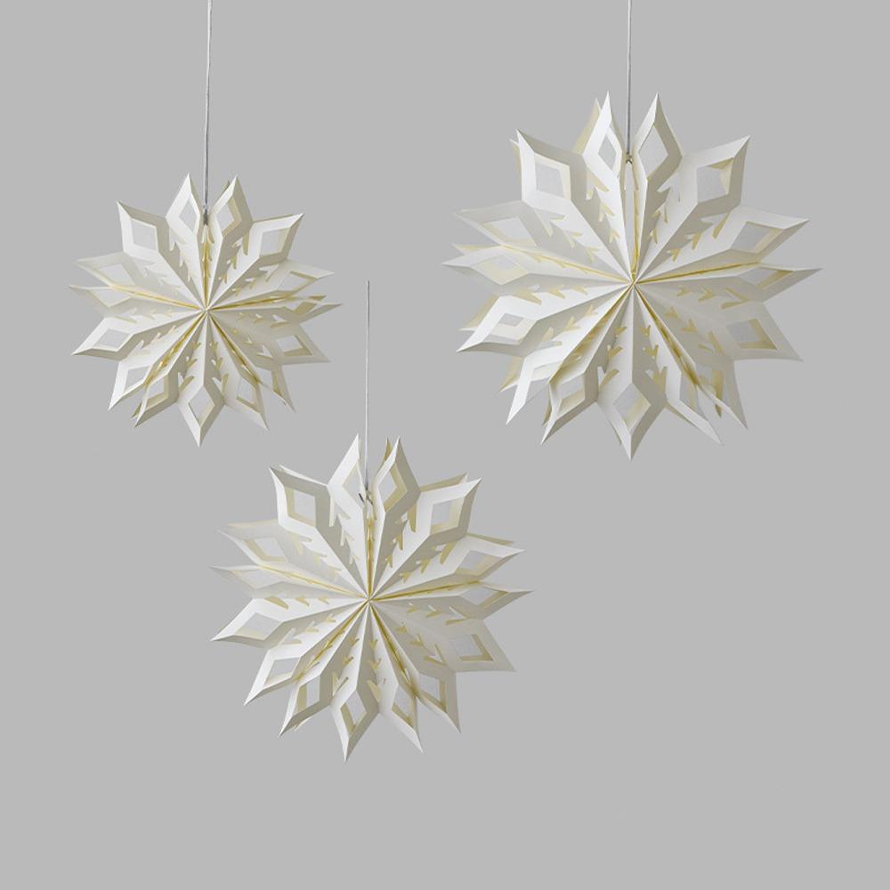 3D Hollow Out Star Paper Lantern White Star Hanging Ornaments  New Year Decor