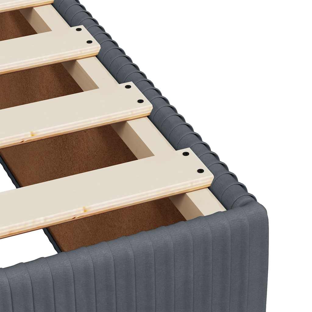 Box Spring Bed with Mattress Dark Grey 90 x 190 cm Velvet