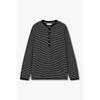 STUDIO TOMBOY Henry Neck STripe Long Sleeve T shirT  910622222cT 