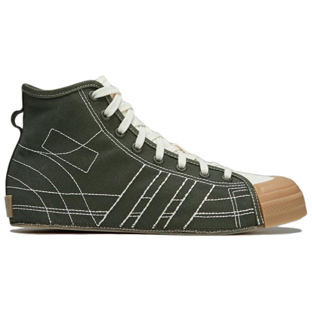 Adidas Y-3 Nizza High Night Cargo Contrast Stitch Unisex Sneakers Green Cream-White Gum JH8919