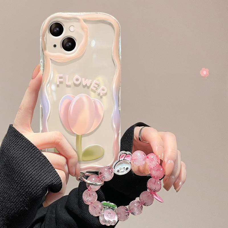 Gradient Flower Bracelet Suitable for Apple 15 Mobile Phone Case IPhone14/13/12/11 Transparent Silicone Xsmax Soft
