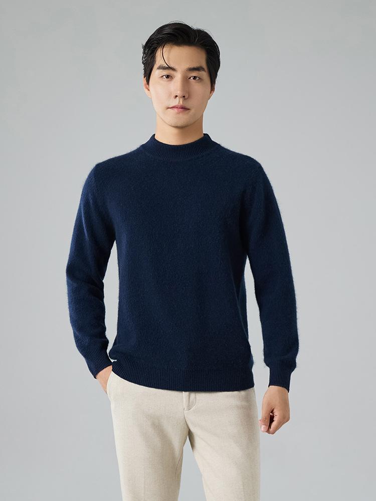 Semi-turtleneck cashmere sweater seven-needle thickened pullover sweater bottoming knitted sweater wool sweater