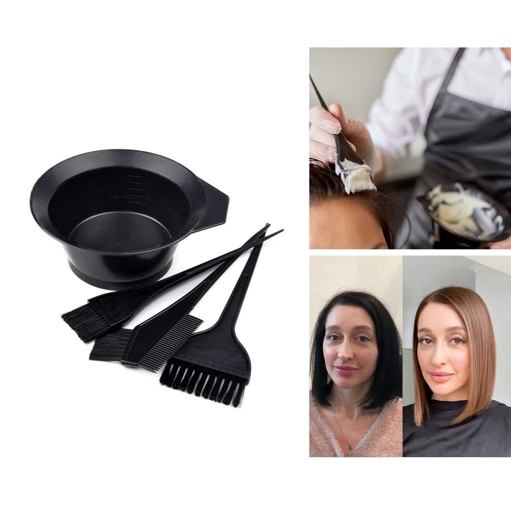 Pro Hair Coloring Accessory Kit 4-pack Hairdressing Brush Bowl Set For Salon Home Use