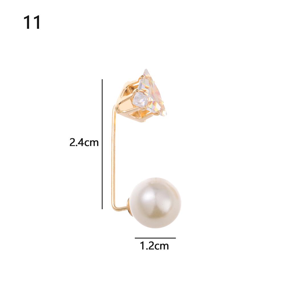Fashion Fixed Collar Anti-Light Tightening Waistband Pearl Brooch Lapel Pin Badge Buckle