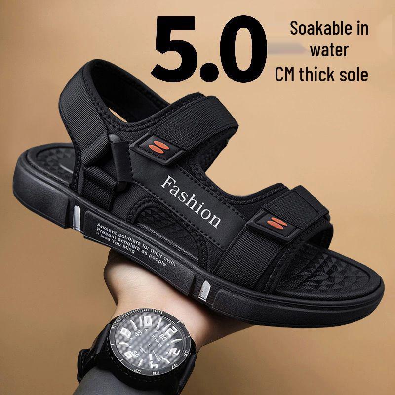 

Men s Breathable Non-slip Odor-resistant Magic Strap Sport Beach Shoes EU 39 чёрный