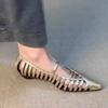 Fashion French Pointed Low Heel Shoes Women 2025 New Breathable Sandals