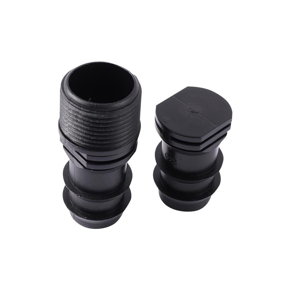 10Pcs DN25 1/2" 3/4" Male Thread PE Pipe 3-Way Elbow Straight Barb Connector Garden Pipe Hose Connector Watering System Joints