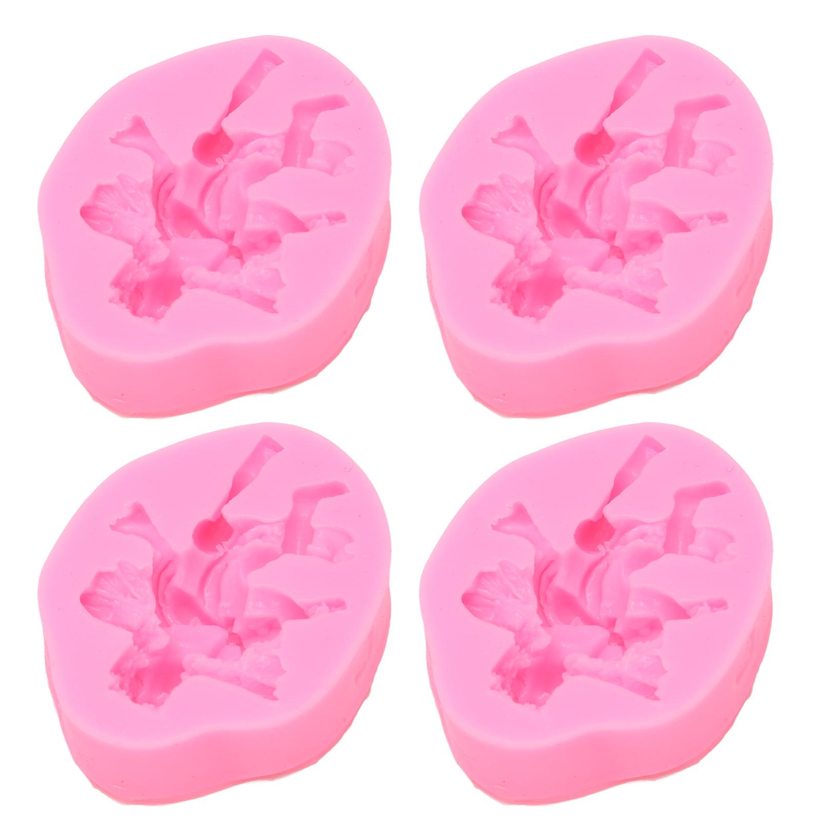 

4pcs 3D Angel Silicone Molds Heat Resistant Reusable Silicone Fondant Molds Baking Mold for Chocolate Candy Pink