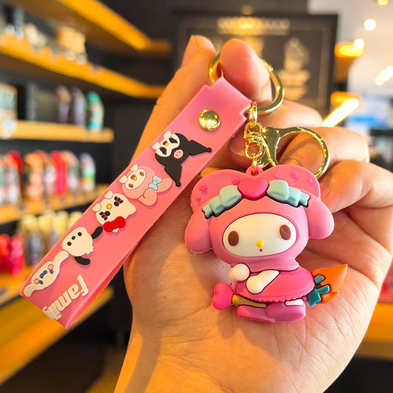 New Magical Cute Cartoon Sanrio Keychain Hello Kitty Doll Kurorumi Key Ring Schoolbag Y2k Fashion Toys Anime Cartoon Frind