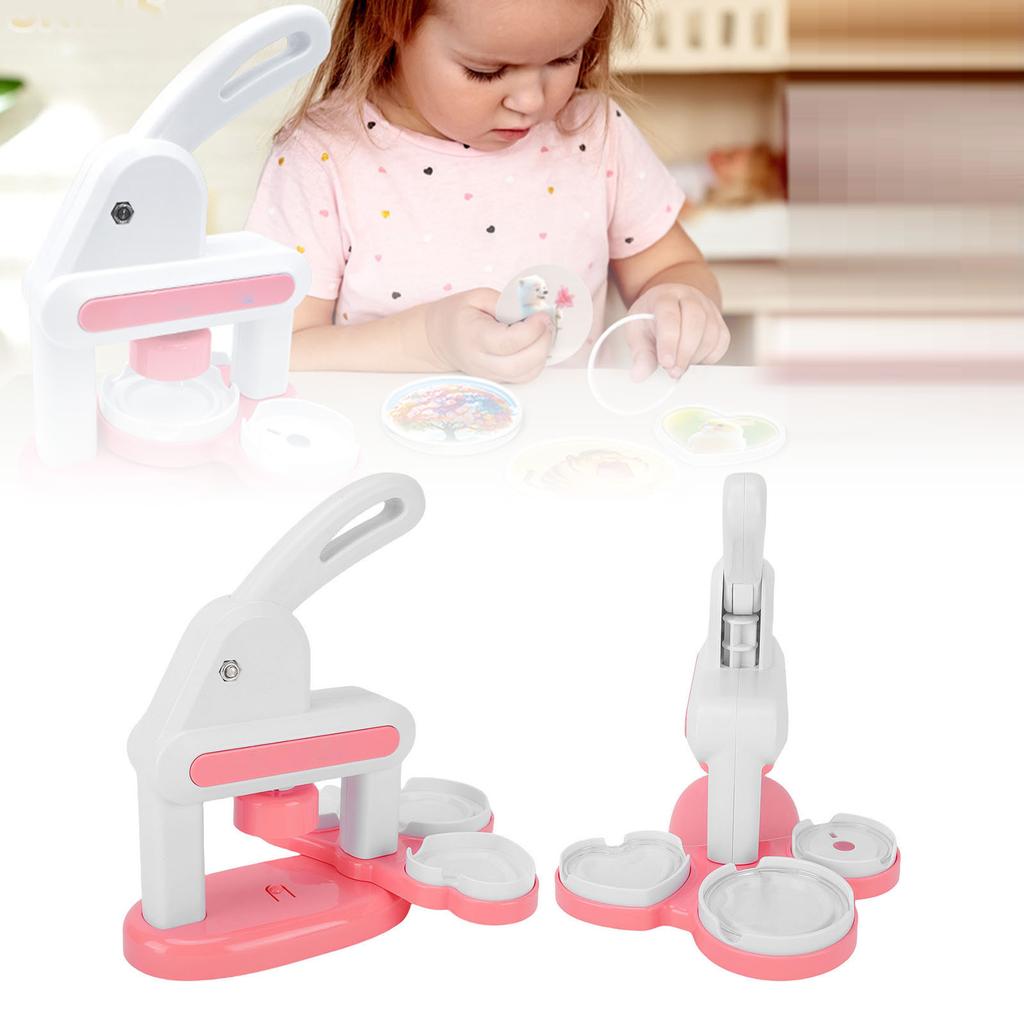 Button Maker Machine 3 In 1 Manual Badge Punch Press Kit for Kids Skill Development