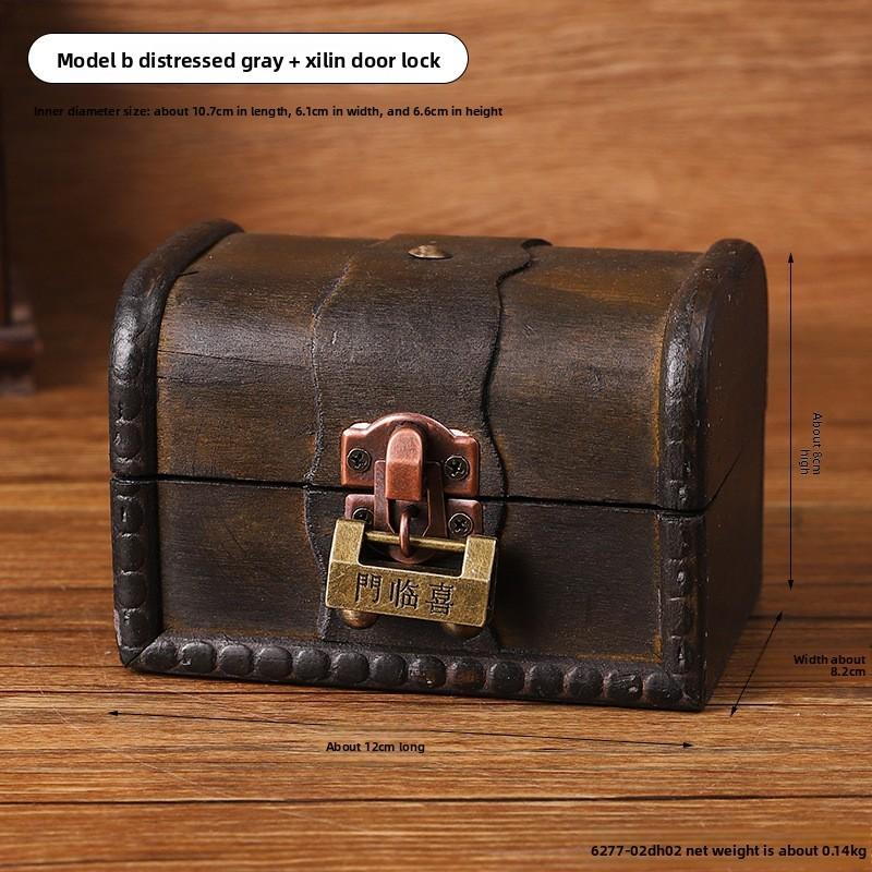 Vintage Holzaufbewahrungsbox mit Deckel für Schmuck und Accessoires Home Office Organisation