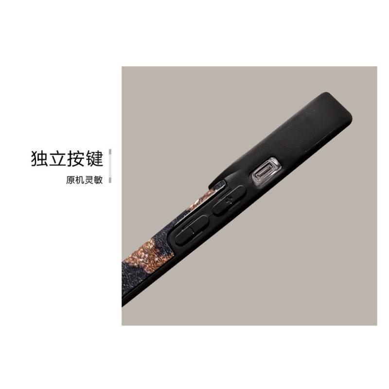 Leopard Butterfly Lanyard Big Window Phone Case For Iphone 16 15 14
