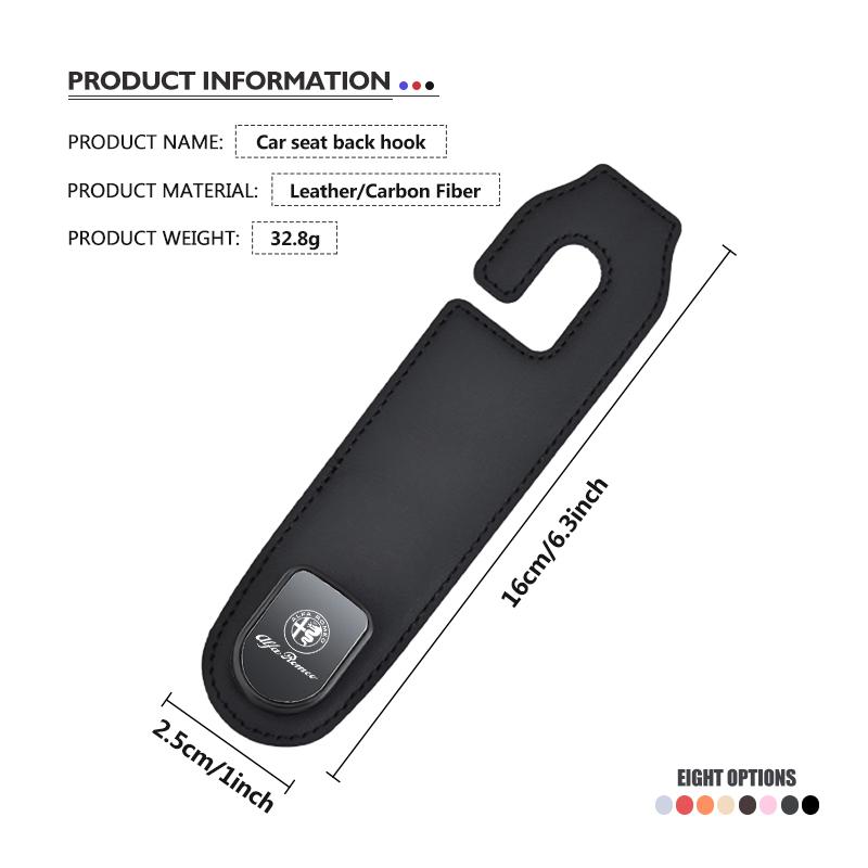 Auto Rücksitz Aufbewahrung Hängehaken Handtaschen Kleiderhalter Für Alfa Romeo 159 Giulietta Giulia 147 Mito 156 159 166 GT Stelvio