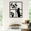 Retro Iron Cat Wall Art Weather Resistant Indoor Outdoor Home Decor Gift for Cat Lovers Halloween Christmas