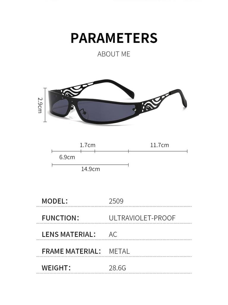 Y2K Punk One-Piece Sunglasses for Men & Women - Trendy European & American Style with Hollow Carved Temples