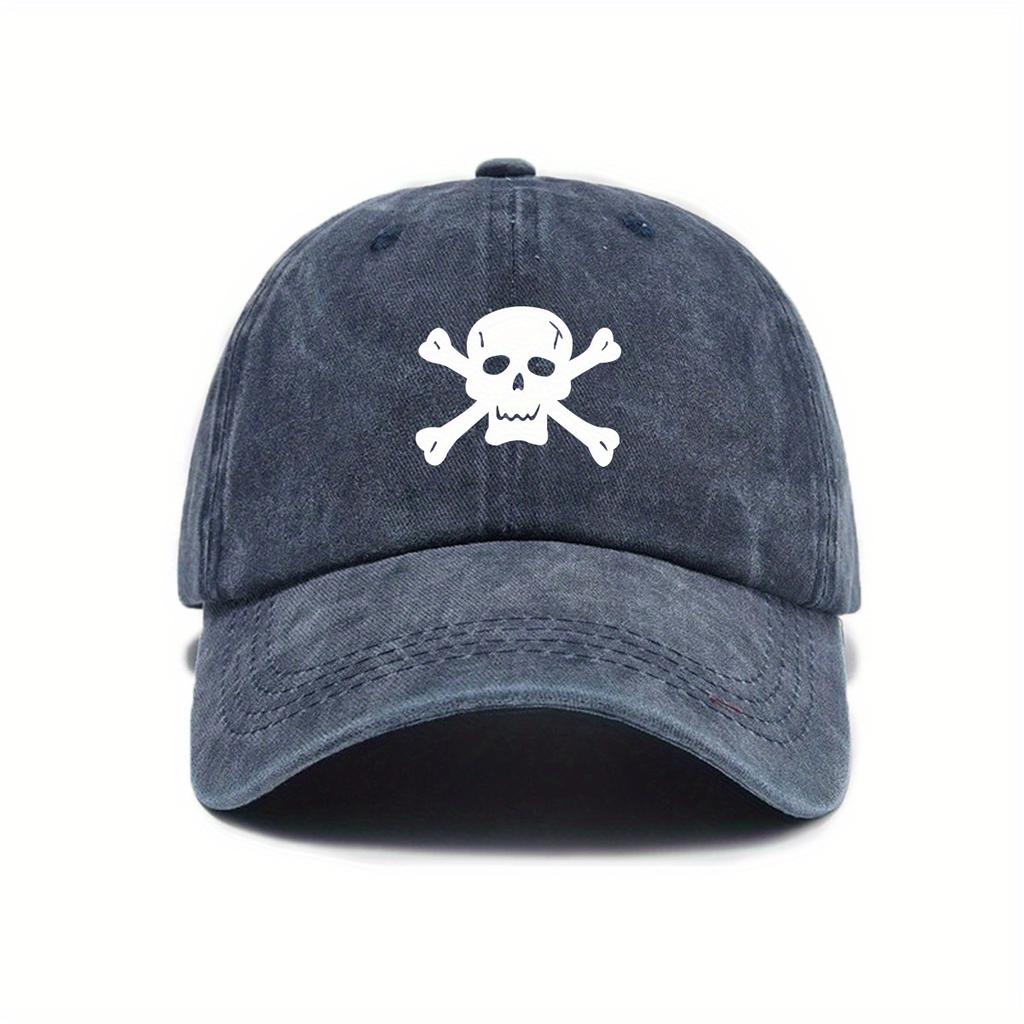 Urban Style Adjustable Baseball Cap with Skull Motif  Woven Polyester Hand WashDry Clean Unisex