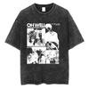 Anime Cowboy Bebop Vintage Washed T-shirt Manga Spike Spiegel Whatever Happens Happens T-shirts Retro Oversized Tee Shirt Unisex