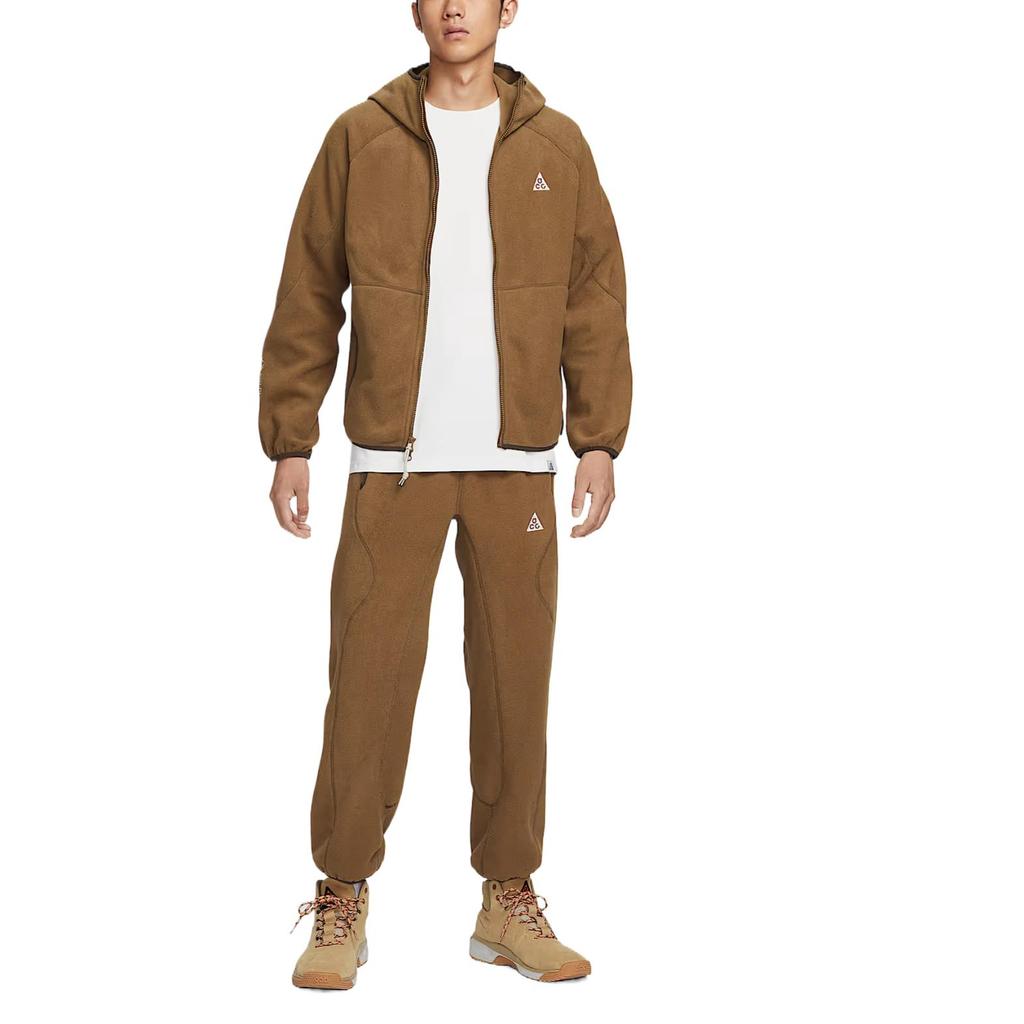 Nike ACG Mens Fleece Full Zip Hooded Jacket Ale Brown HJ2461-235