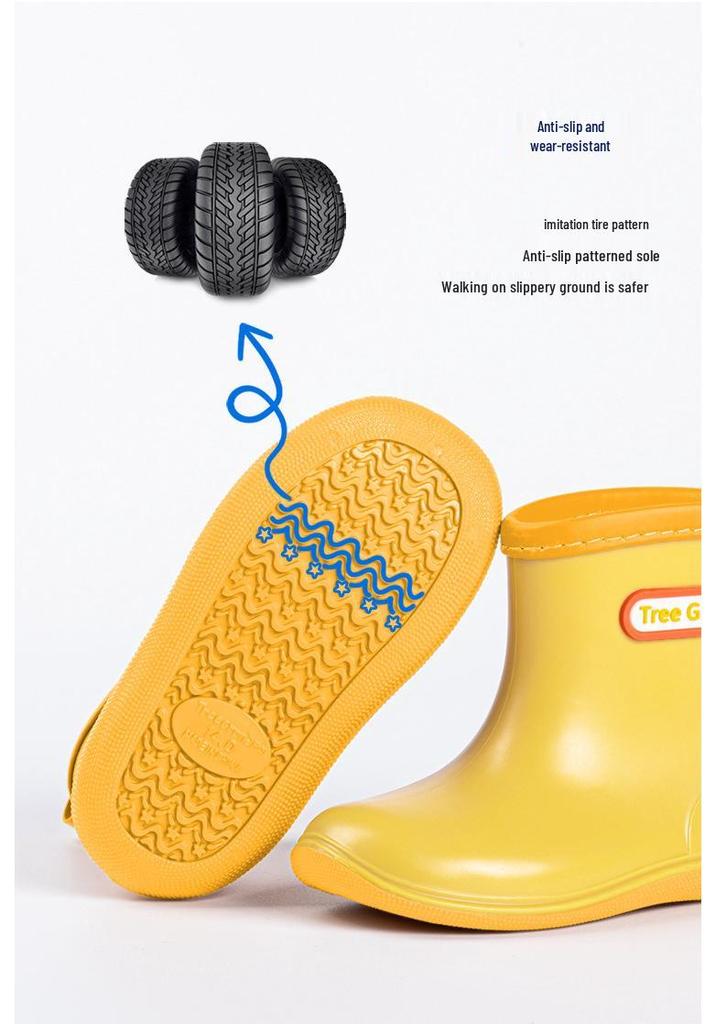 Children's Non-slip Lightweight Mid-calf Rain Boots - Soft Sole for Boys and Girls