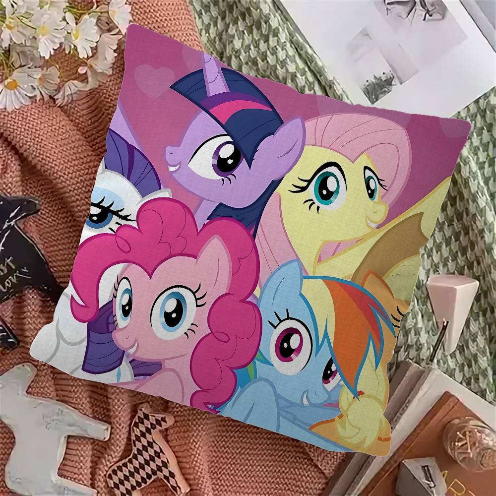 MMy PPonys LLittle Pillow Covers Cartoon Sofa Decorative Home Doublesided Printing Short Plush Cute Cushion Cover