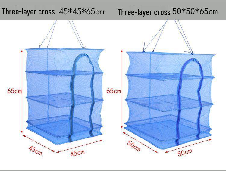 Großes faltbares Trockennetzgestell mit großmaschigem Netz für Fisch, Fleisch, Gemüse und Trockenwaren