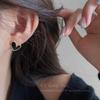 Cute Korean Black Heart Earrings Bling Zircon Stone Gold Color Stud Earring For Women Fashion Jewelry  New Gift