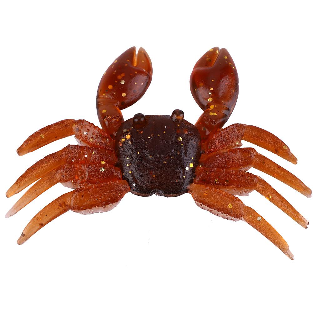 10 ks Umělá plastová měkká nástraha krab 3D simulace návnada pro sladkovodní rybolov (Hnědý)