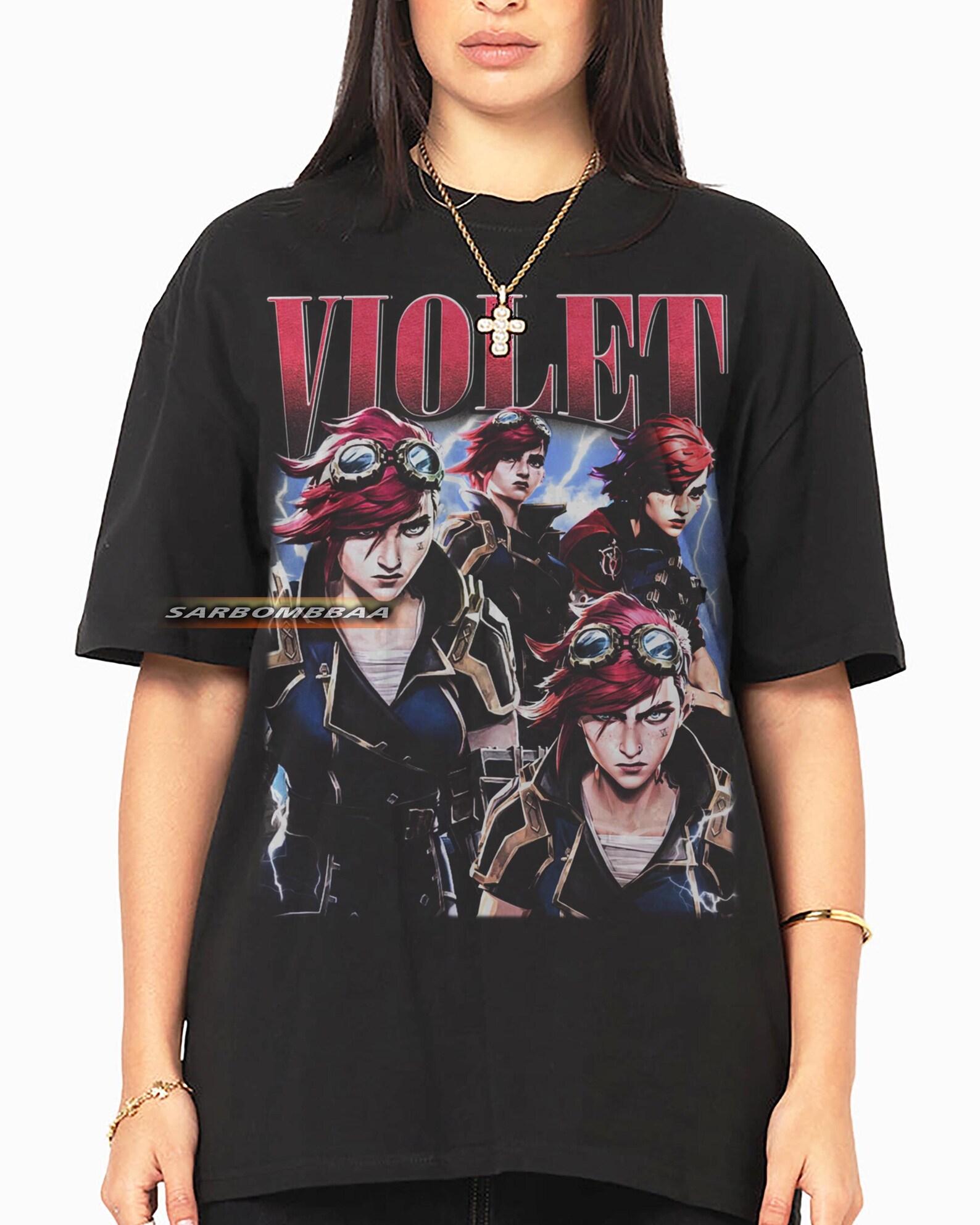 Violet Arcane Graphic T-Shirt, Unisex Streetwear L