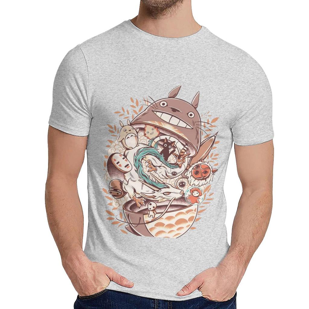 Pure Cotton Ramen Horor Hayao Miyazaki Japanese Anime T Shirt Unisex Unique Design Soft Cotton Fashion