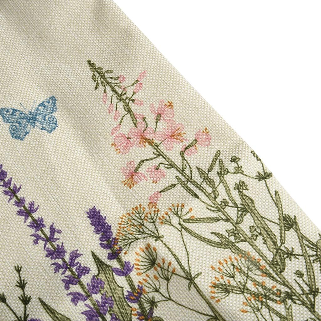 18 Inch Linen Pillowcase Spring Flower Printed Design Without Core