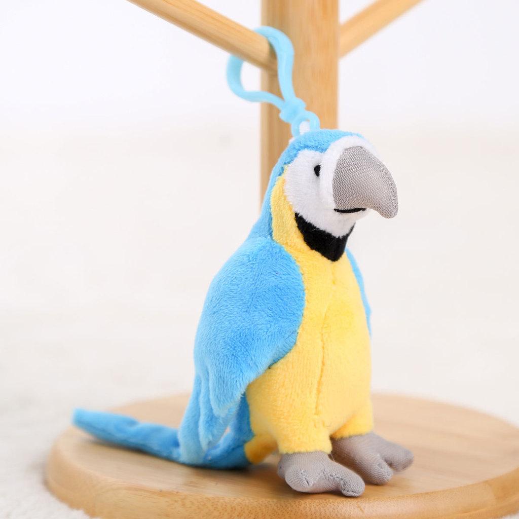 Parrot Plush Toy Keychain With Short Plush Material For Gift And Bag Decor