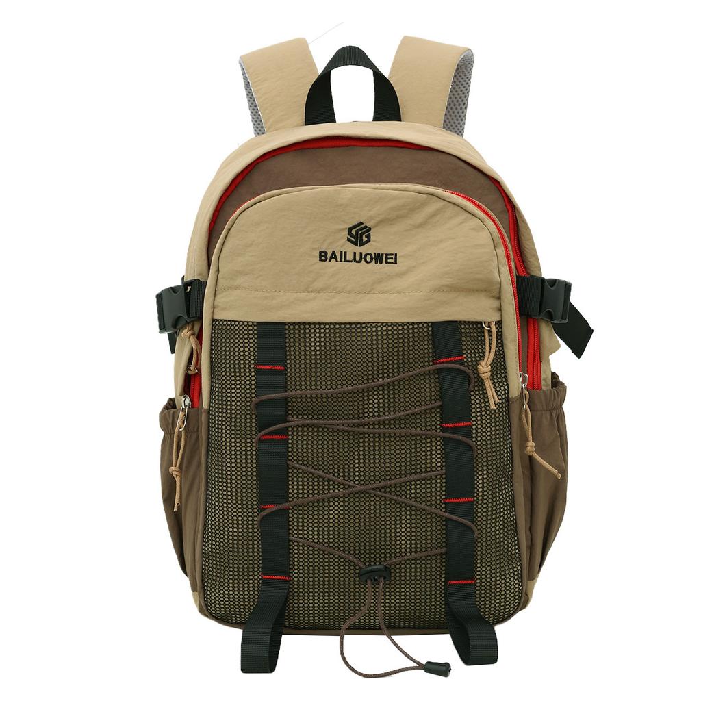 Sports Backpack Large Capacity Lightweight Color Block Backpack Unisex Student Schoolbag