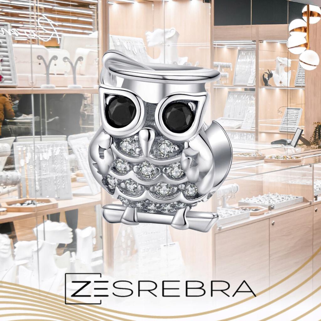 Owl Charm Pendant 925 Owl Bird Bead Charms Zirconia