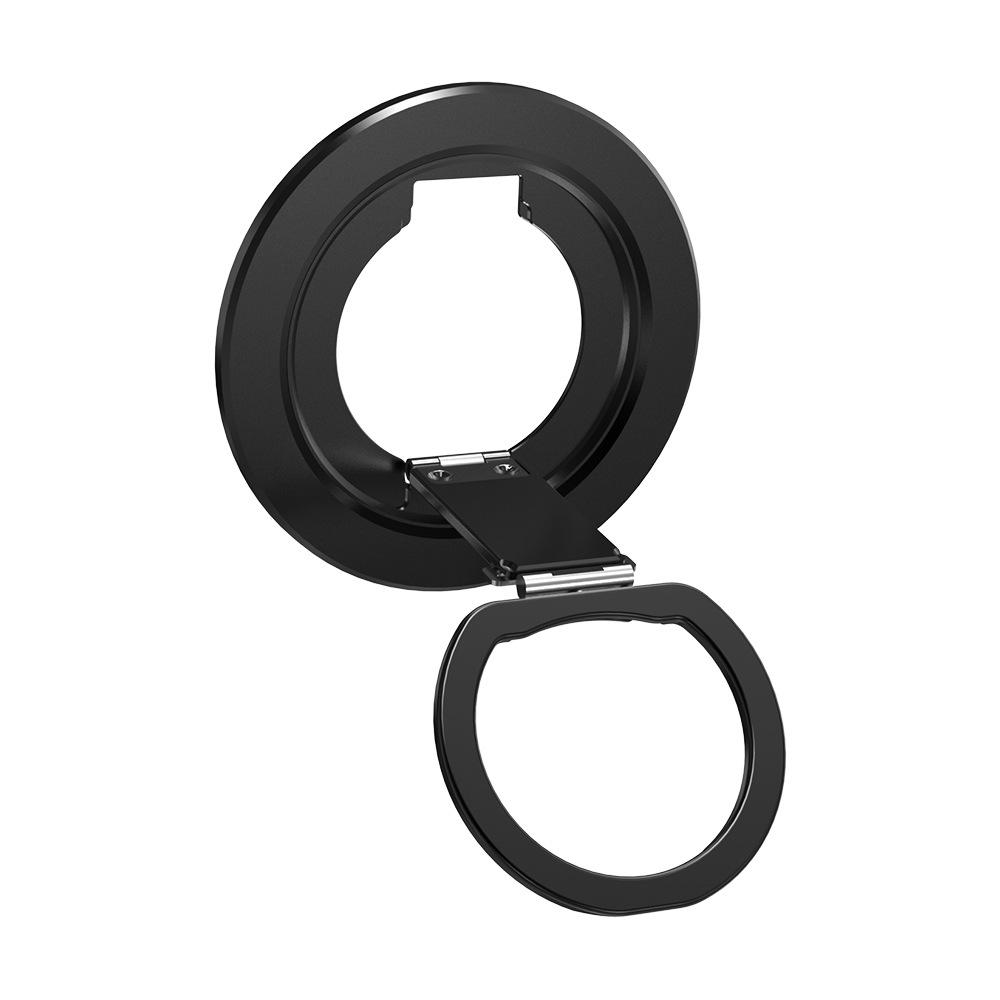Aluminum Alloy Foldable Phone Ring Holder Stand, Dual-Sided Magnetic Car Mount
