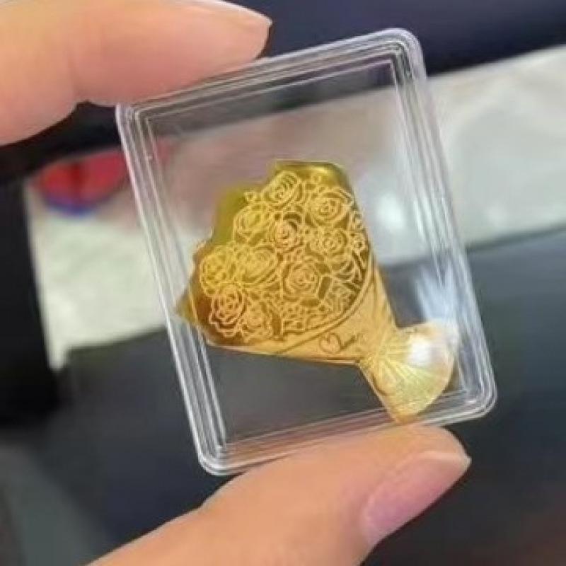 99.9% Pure Gold Phone Sticker - Shuibei Princess Style for Wealth & Prosperity