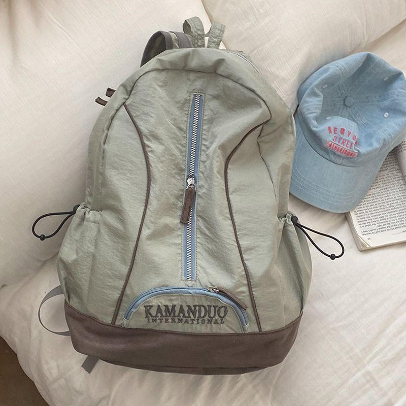 

Американская сумка женская 2025 новый модный рюкзак для путешествий студенческий для учебы большой вместимости зелёный