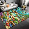 Bunter Unterwasser-Meeres-Szene Teppich mit Meeresschildkröten und Korallen-Design Geeignet für den Einsatz als rutschfester Teppich für Wohnzimmer, Schlafzimmer, Sofas
