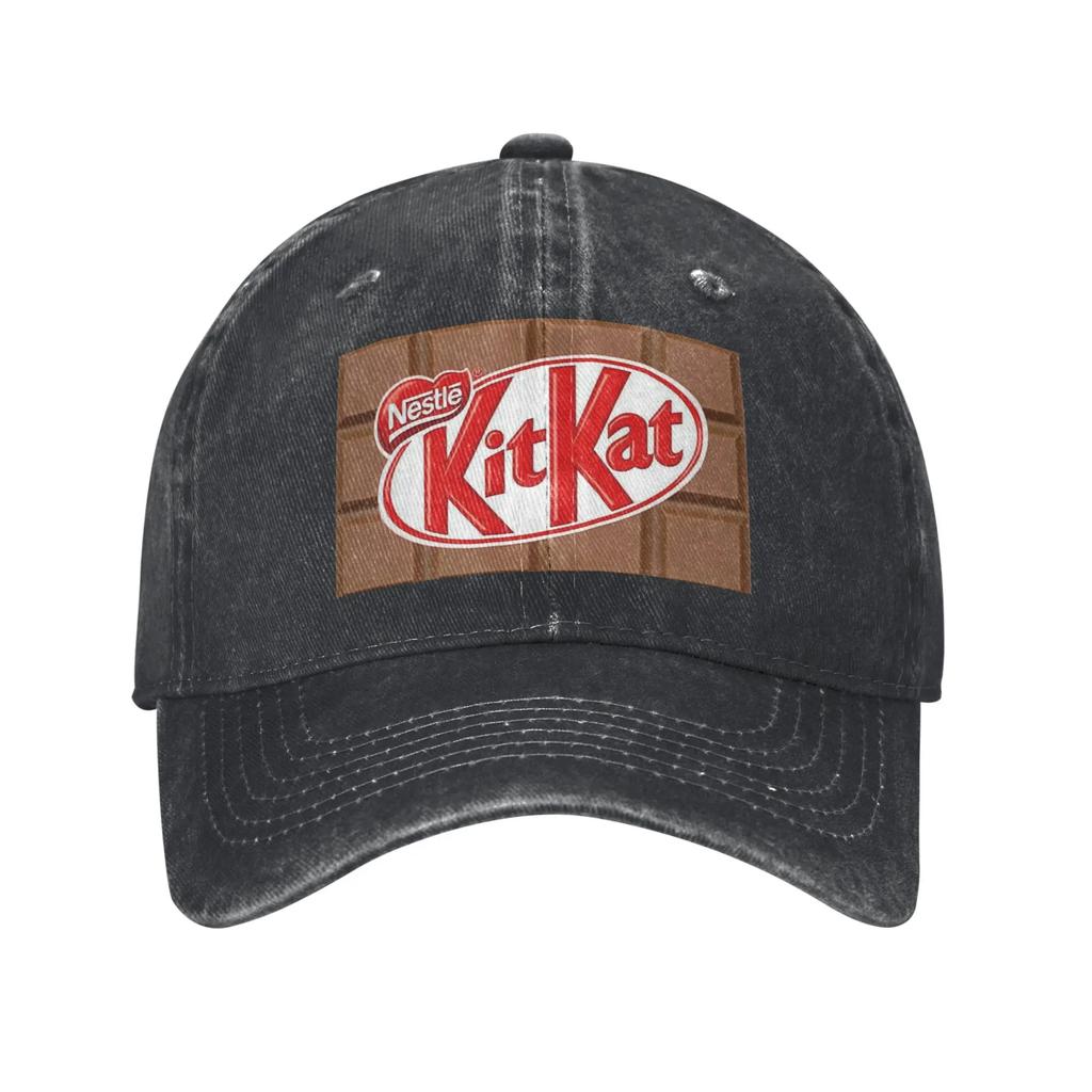 Kit Kat Chocolate Bar Denim Fabric Cap Casual Baseball Caps Adjustable Hat Summer Unisex Baseball Hats